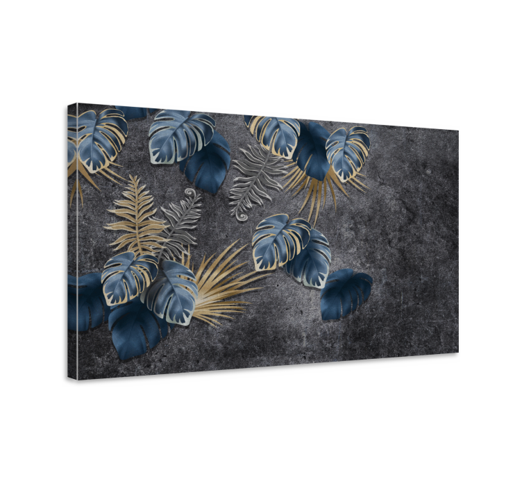 Flowers canvas tropical leaves composition - TenStickers