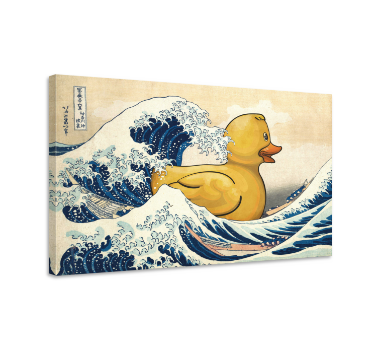 Kanagawa rubber duck canvas art print - TenStickers