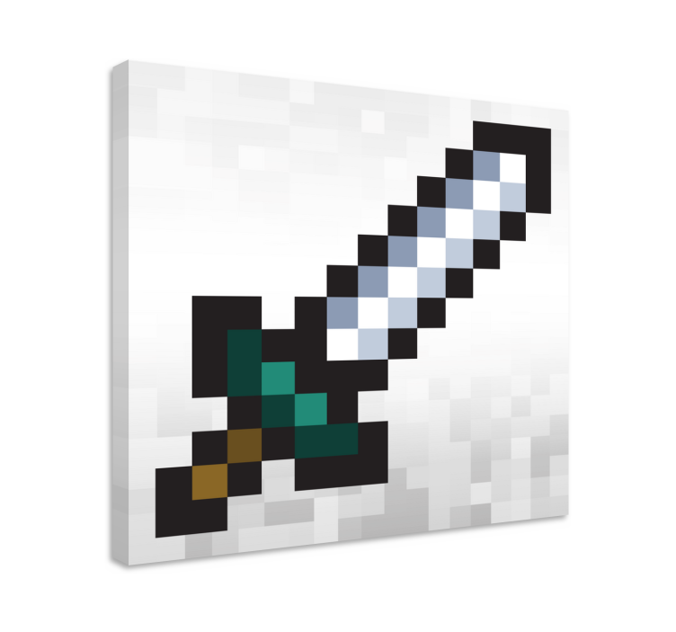 pixel sword framed gaming wall art - TenStickers