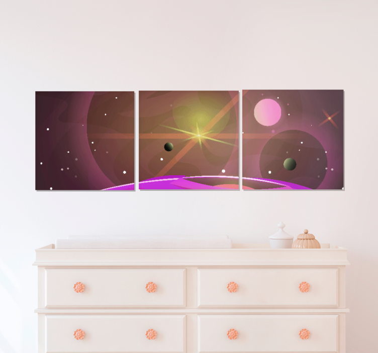 Framed gaming wall art galactic landscape - TenStickers