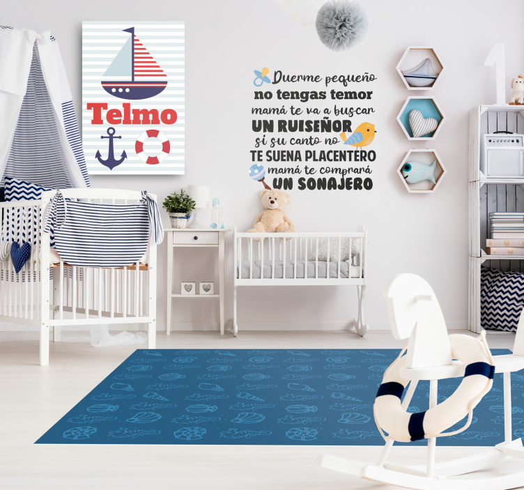 Personalised Kids Nautical canvas - TenStickers