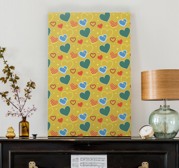 Abc canvas wall art colorful heart design - TenStickers
