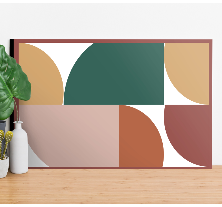 Abstract pattern shapes geometric canvas - TenStickers