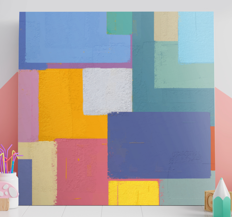 Abstract wall art 1 colorful geometric shapes - TenStickers