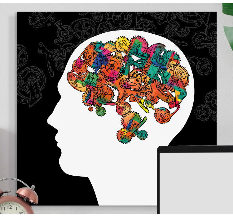 Abstract wall art 1 colorful mechanical brain - TenStickers