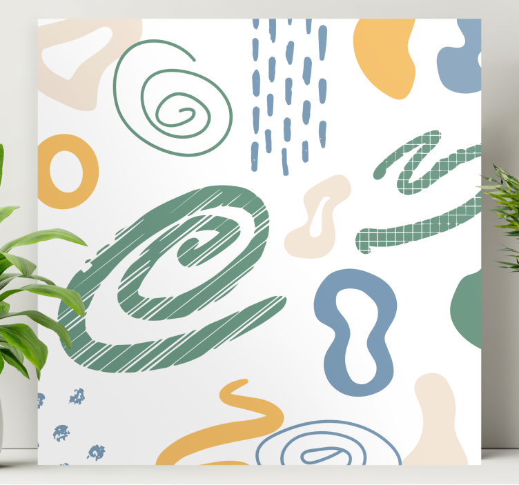 Abstract wall art 1 dynamic swirling shapes - TenStickers