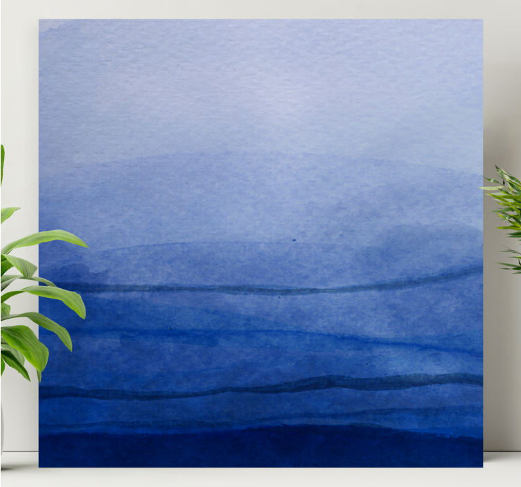 Abstract wall art 1 layered blue hues - TenStickers