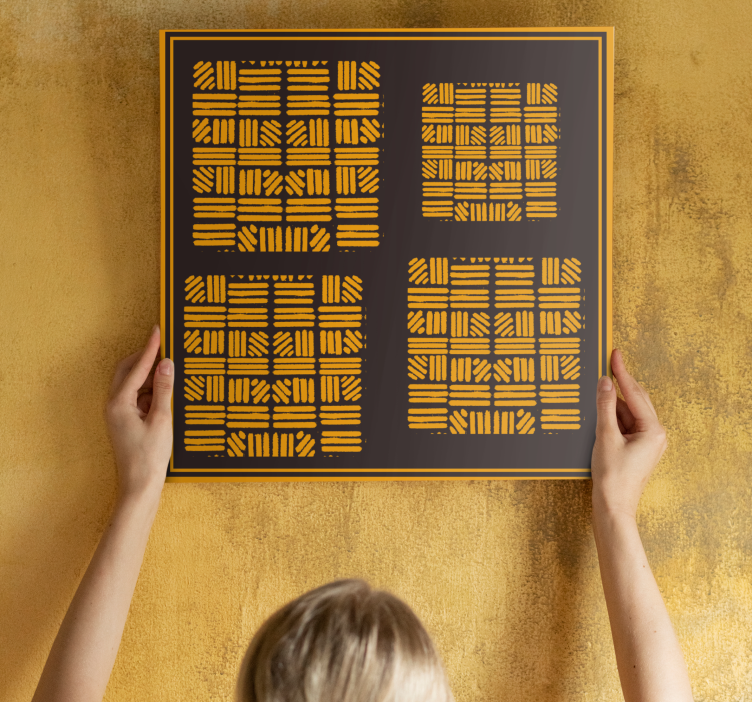 African style golden abstract art modern canvas - TenStickers