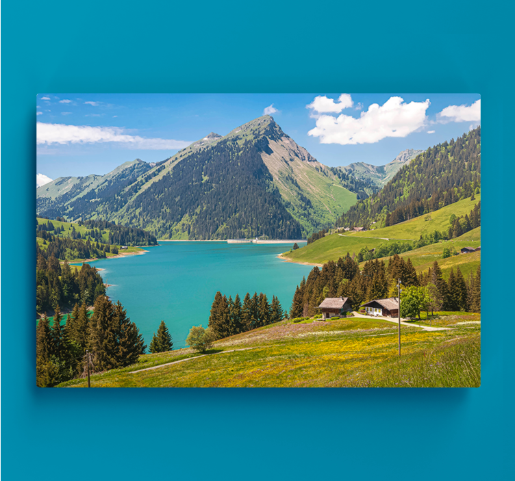 Alpine Serenity Scene landscape canvas - TenStickers