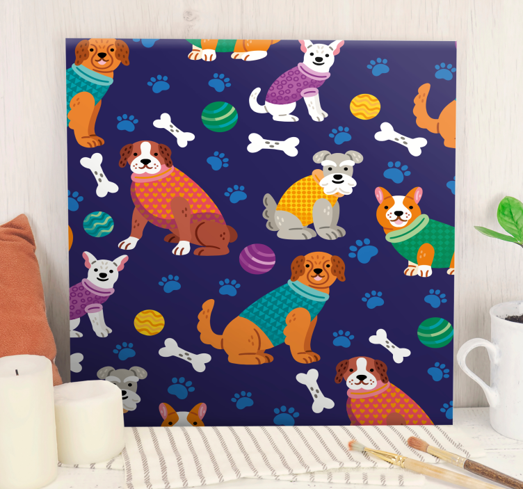 Amazing colorful background dog canvas prints - TenStickers