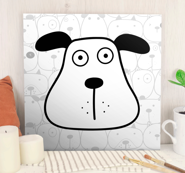 Amazing hand drawn dog pattern canvas prints - TenStickers