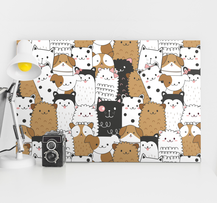 Animal canvas wall art adorable animal faces - TenStickers