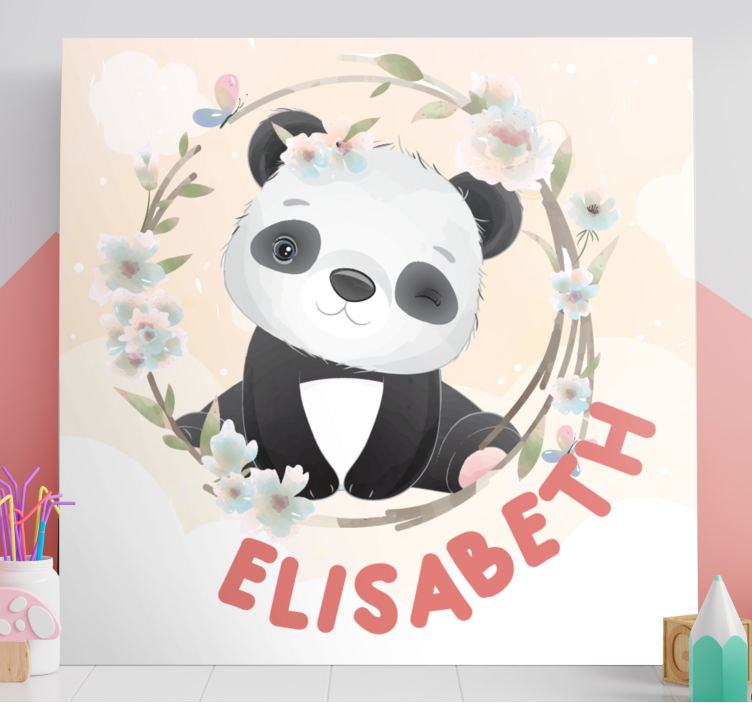 Animal canvas wall art cute panda design - TenStickers