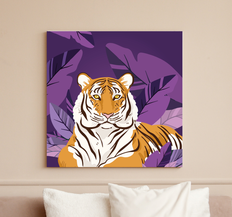 Animal canvas wall art majestic tiger portrait - TenStickers
