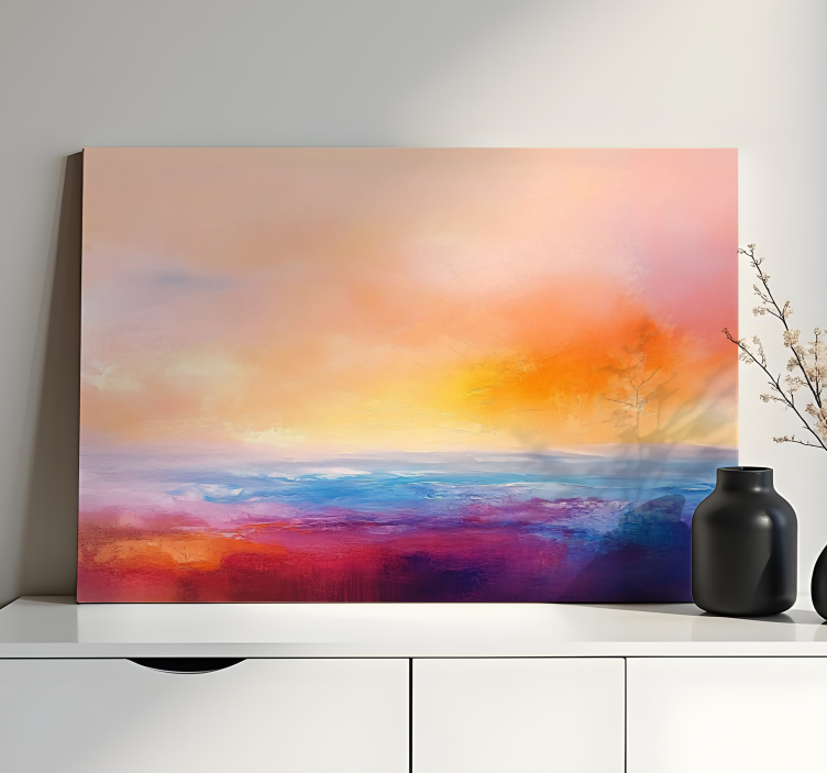 Artistic sunset landscape canvas - TenStickers