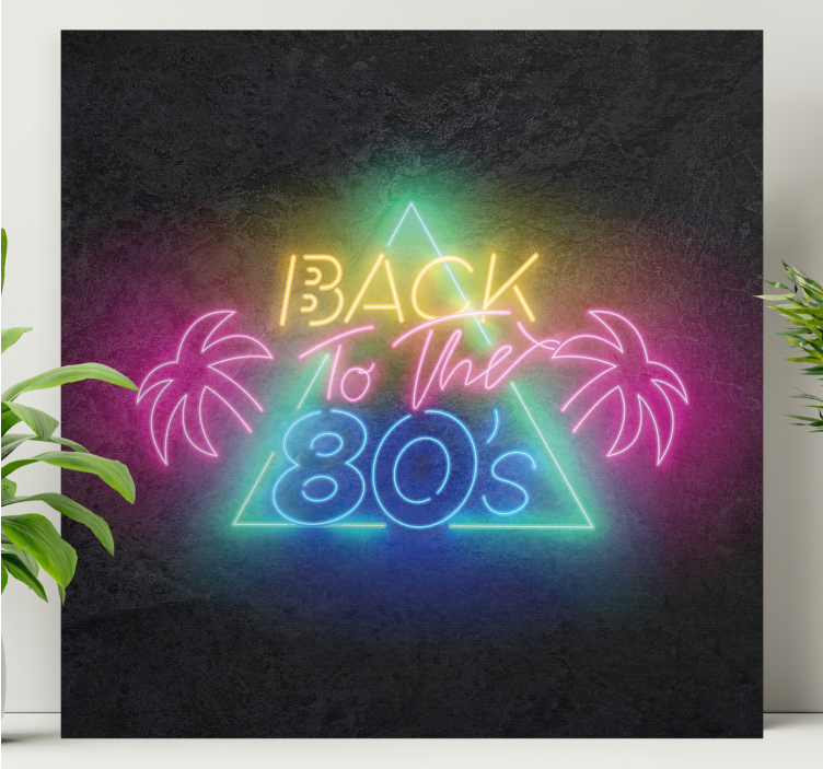Back to the 80s logo quote canvas - TenStickers