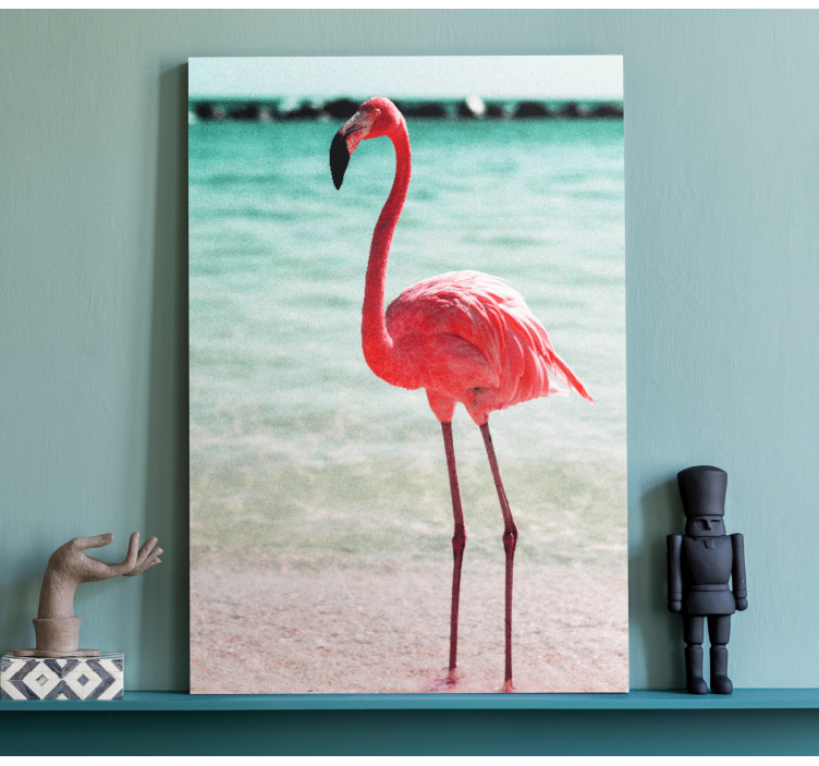 Bird canvas wall art elegant flamingo pose - TenStickers