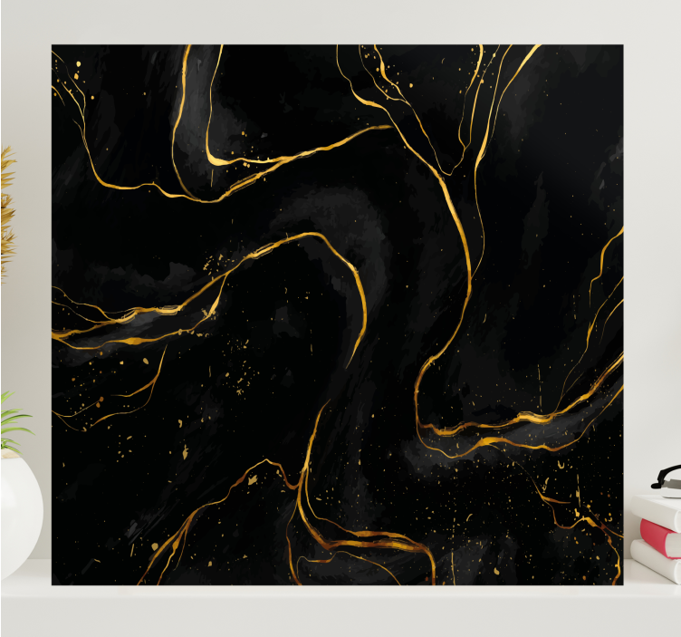 Black and golden marble elegant canvas - TenStickers
