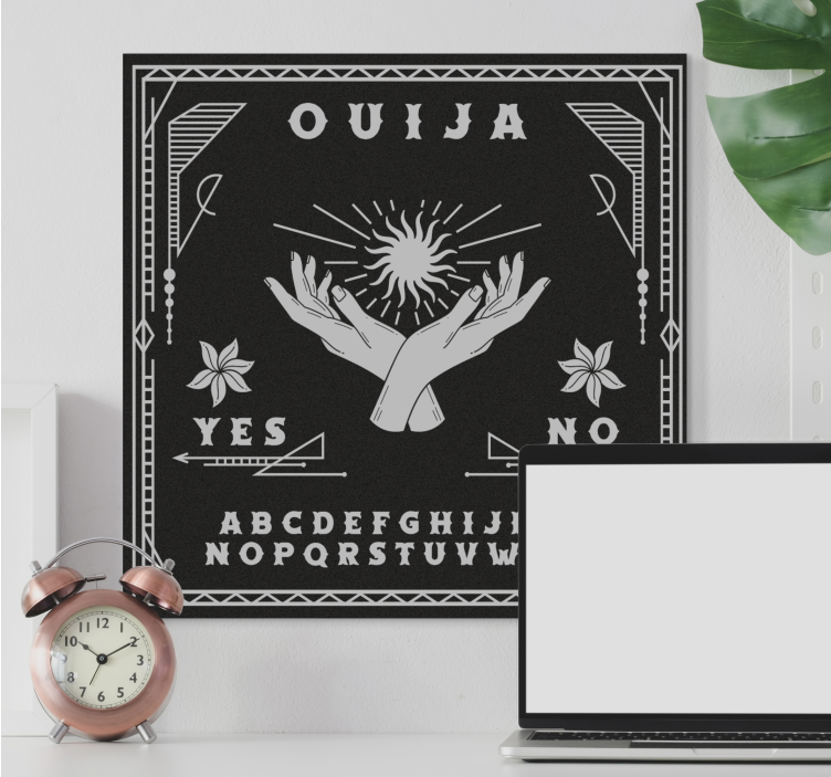 Black and white ouija board home canvas prints - TenStickers