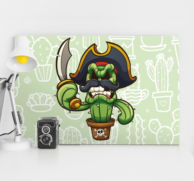 Cactus cartoon pirate  modern canvas - TenStickers
