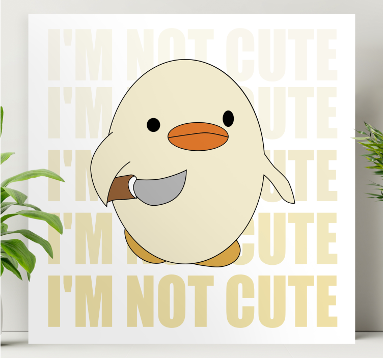 Cat wall art cute duck character print - TenStickers