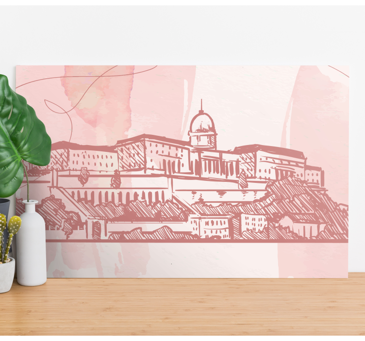 Cityscape wall art historic city skyline - TenStickers