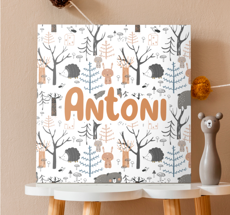 Cocktail canvas adorable animal woodland - TenStickers