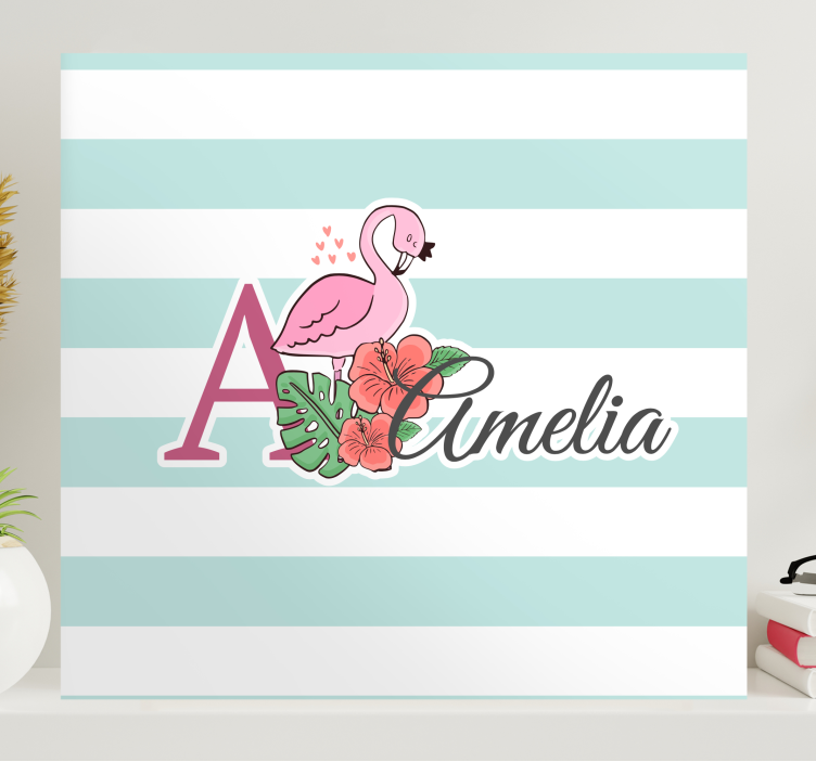 Cocktail canvas personalized flamingo detail - TenStickers