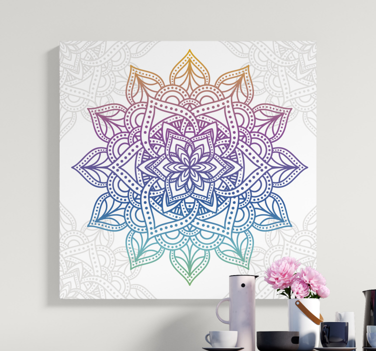 Colorful gradient mandala canvas wall art - TenStickers