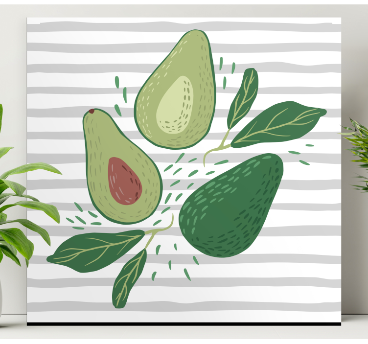 Composition avocado and leaves fruit canvas - TenStickers