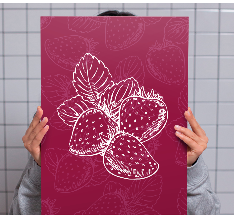 Cute seamless strawberry pattern fruit canvas - TenStickers