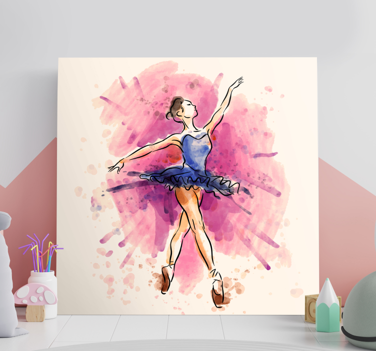 Dancer canvas graceful ballet performance artwork - TenStickers