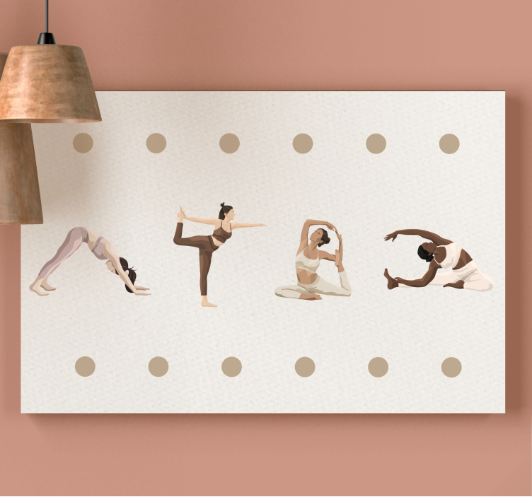 Different yoga poses home canvas prints - TenStickers