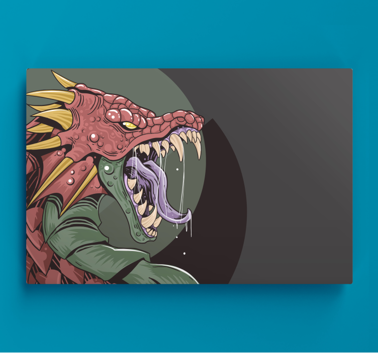 Dinosaur canvas wall art ferocious dragon artwork - TenStickers