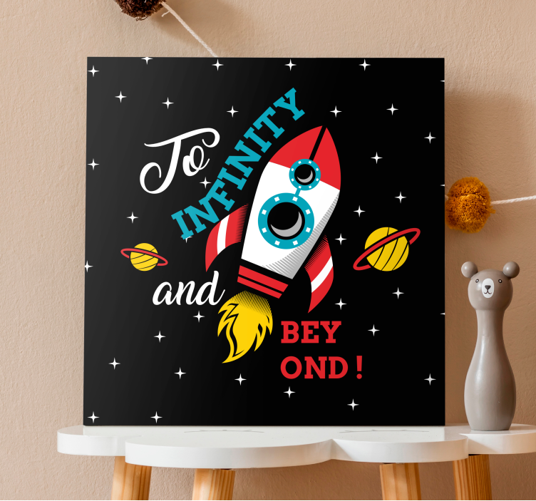 Dinosaur canvas wall art rocket adventure - TenStickers