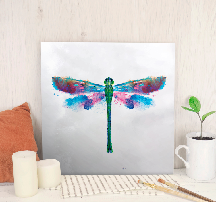 Dragonfly canvas with vibrant dragonfly design - TenStickers