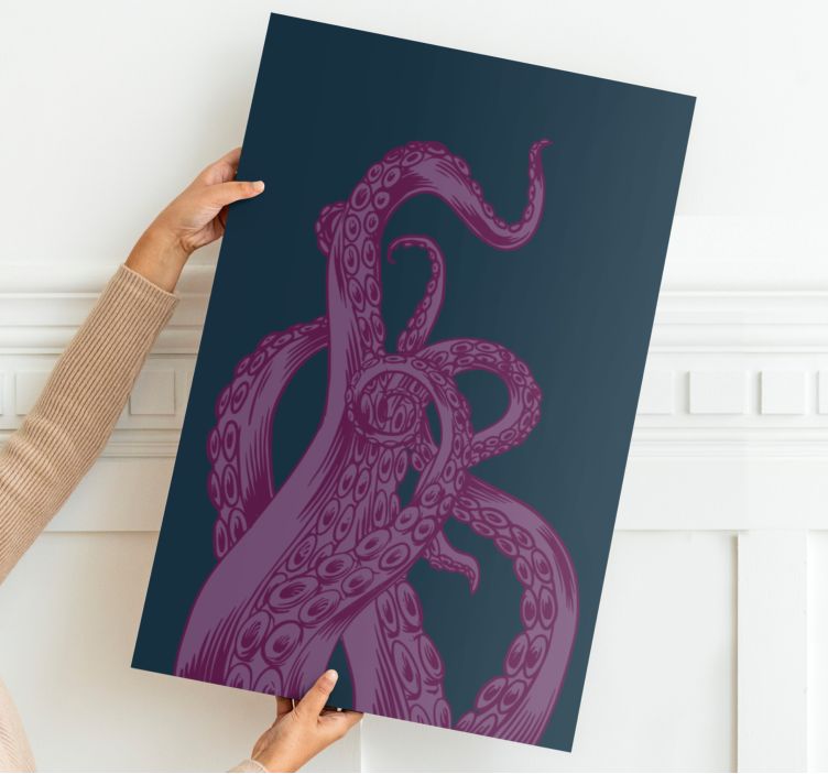 Fish canvas octopus tentacle art print - TenStickers