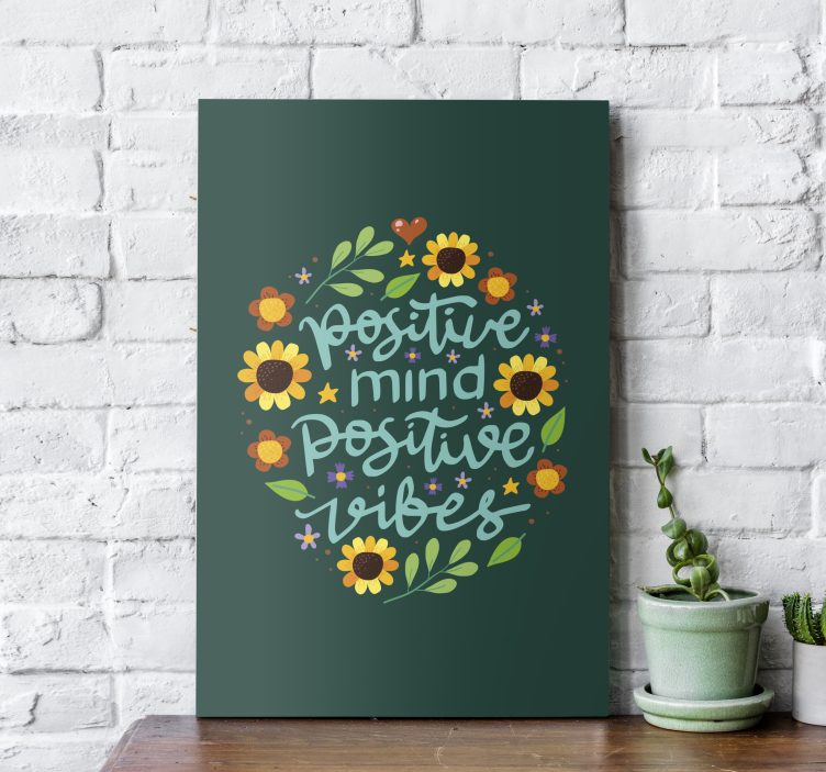 Flowers and motivational motivational canvas - TenStickers