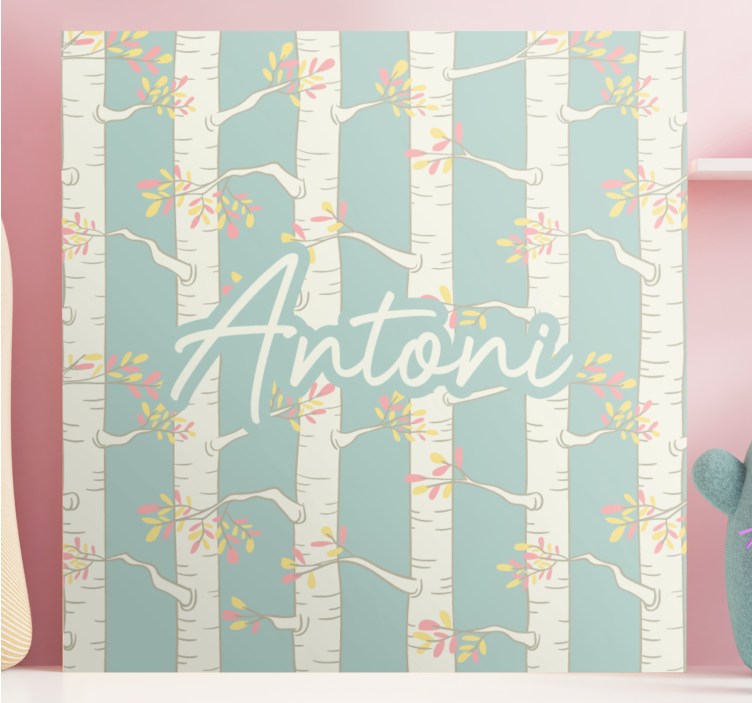 Flowers canvas birch tree blossoms - TenStickers