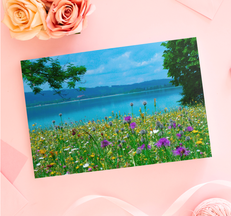 Flowers canvas blooming meadow scene - TenStickers