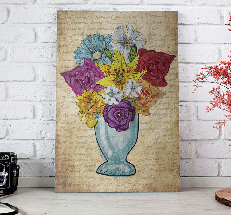 Flowers canvas bouquet of blossoms - TenStickers