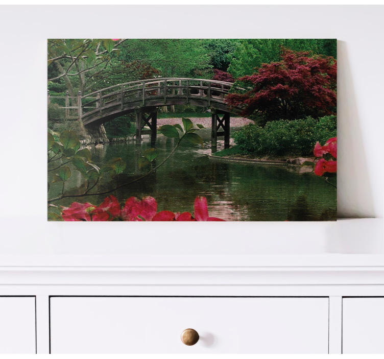 Flowers canvas bridge embraced by blooms - TenStickers