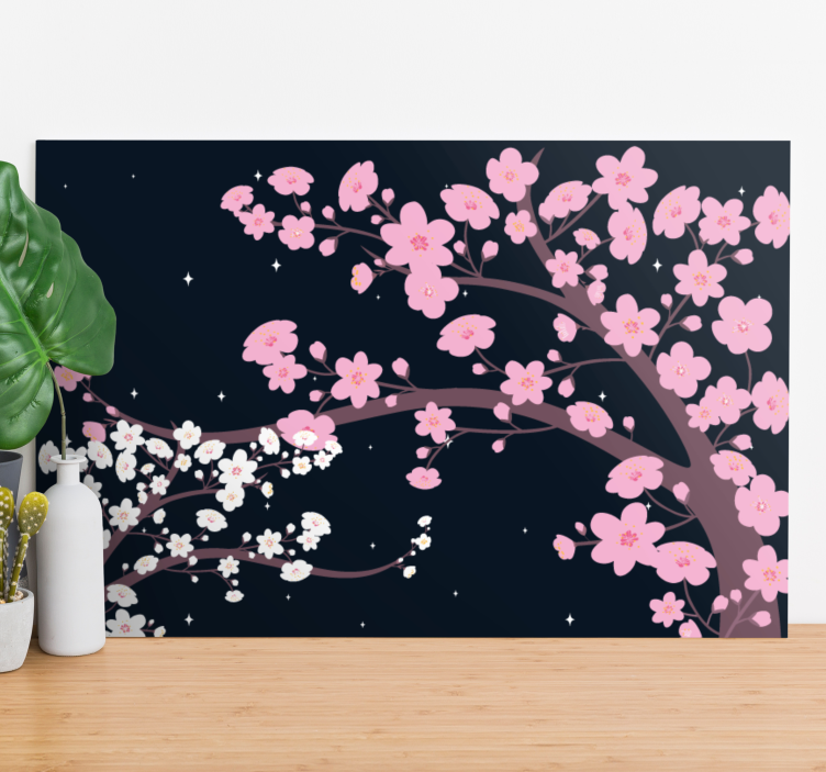 Flowers canvas cherry blossom branches art - TenStickers