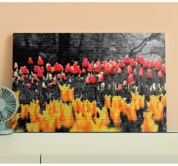 Flowers canvas colorful tulip garden artwork - TenStickers