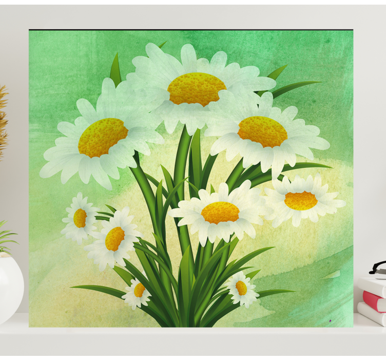 Flowers canvas daisies bouquet - TenStickers