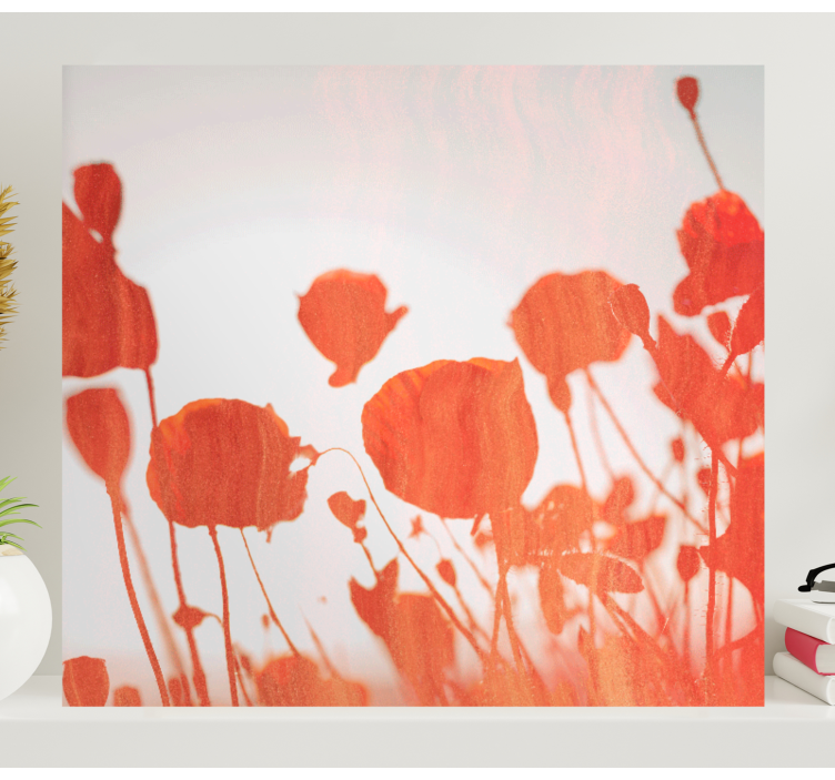 Flowers canvas delicate blooming poppies - TenStickers