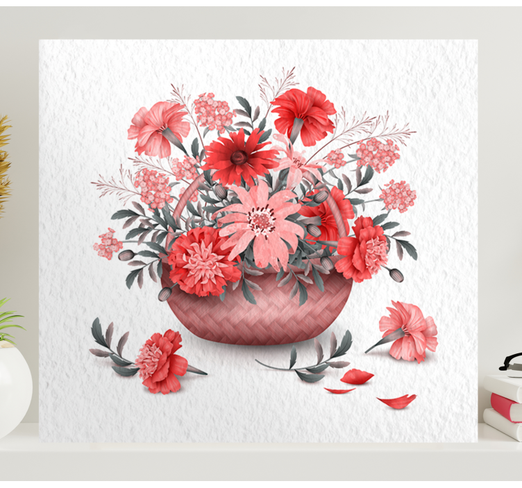 Flowers canvas floral basket arrangement - TenStickers