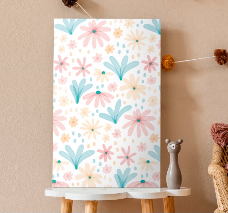 Flowers canvas floral design art - TenStickers