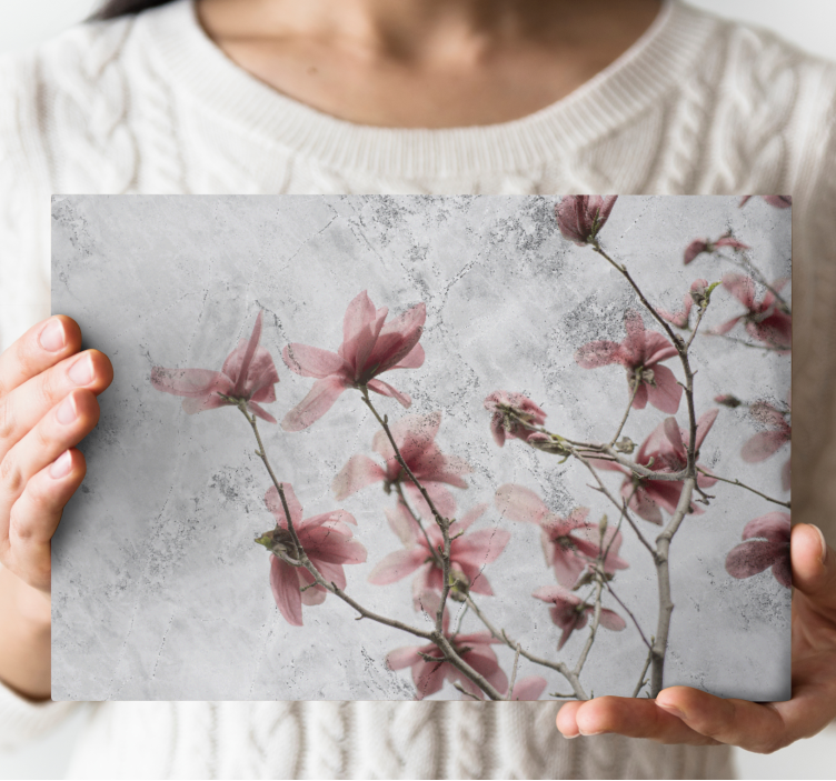 Flowers canvas gentle pink blossoms art print - TenStickers