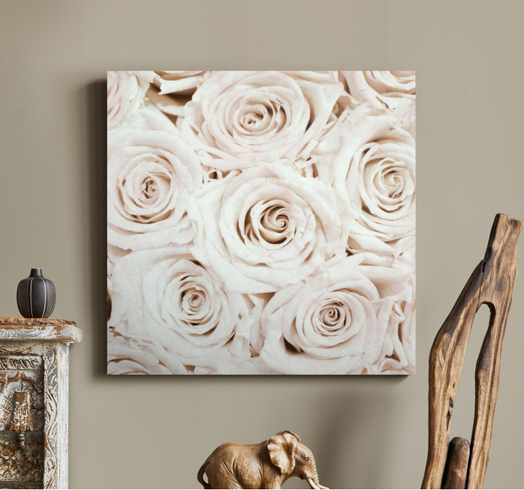 Flowers canvas gentle rose blossom art - TenStickers